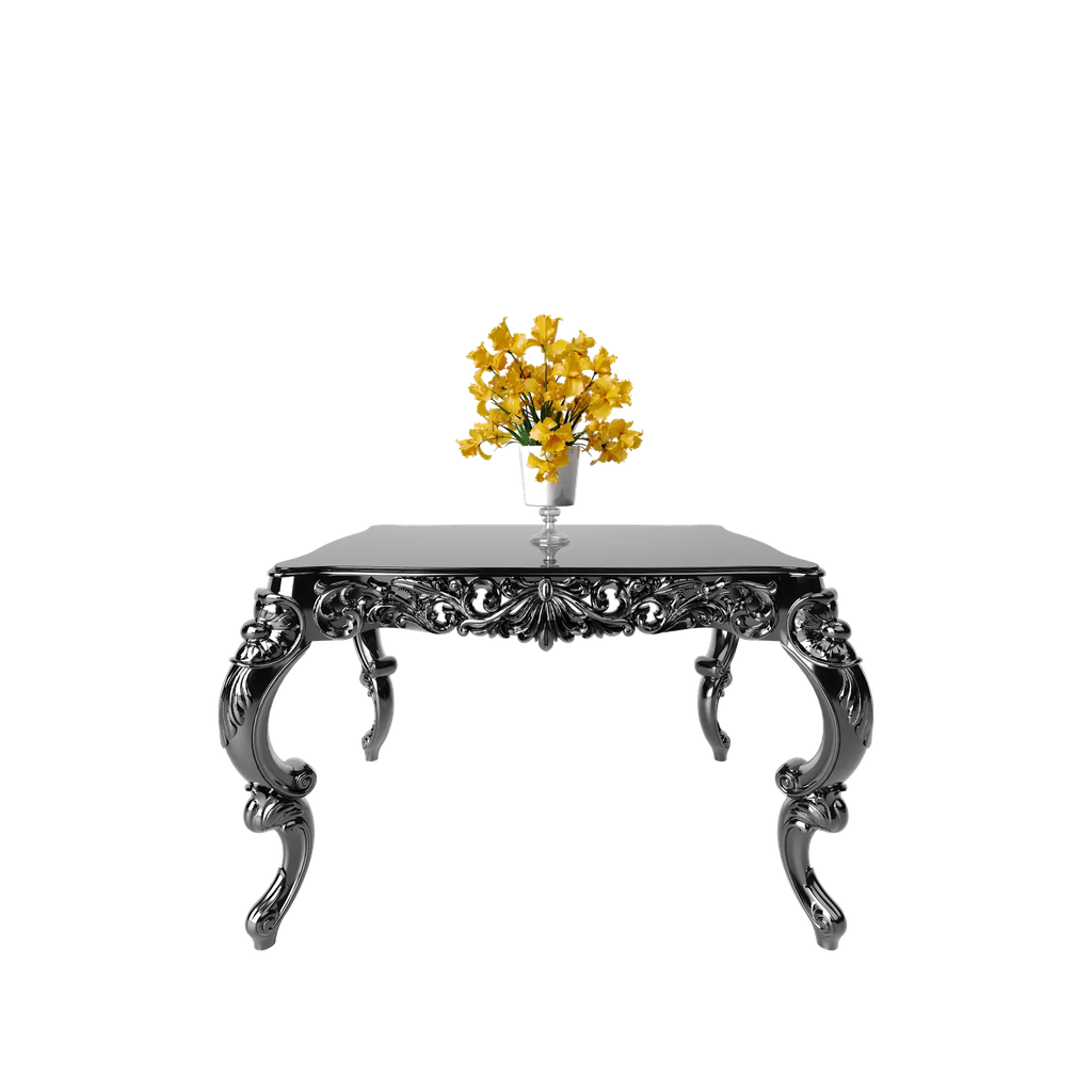 میز غذاخوری مستطیل 4 نفره  آمور  صفحه شیشه چاپی 8 میل