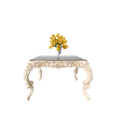 میز غذاخوری ماندگار آمور مستطیل 4 نفره صفحه mdf و شیشه