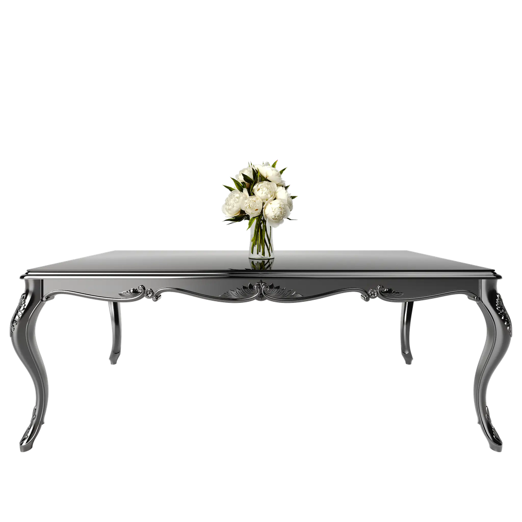 میز غذاخوری ماندگار نگار مستطیل 8 نفره صفحه شیشه چاپی 8 میل