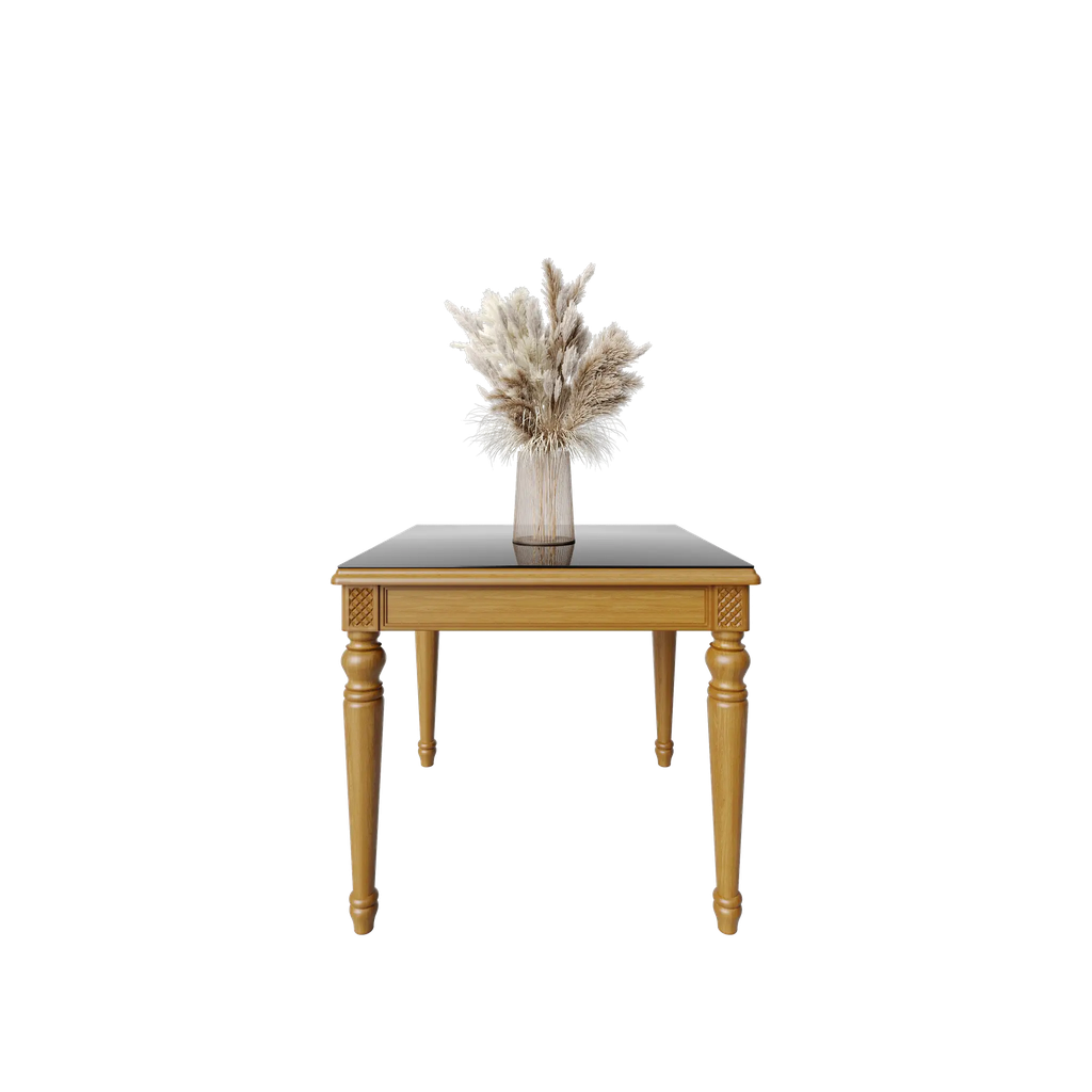 میز غذاخوری ماندگار نگین مربع صفحه mdf و شیشه