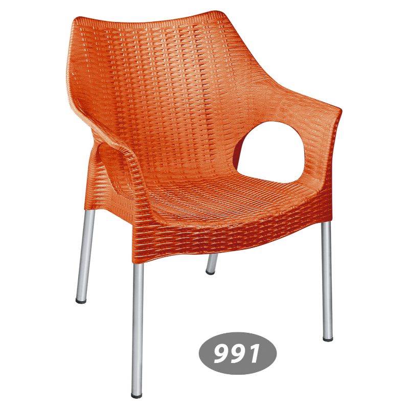 صندلی دسته دار  پایه فلزی حصیری ناصر 991