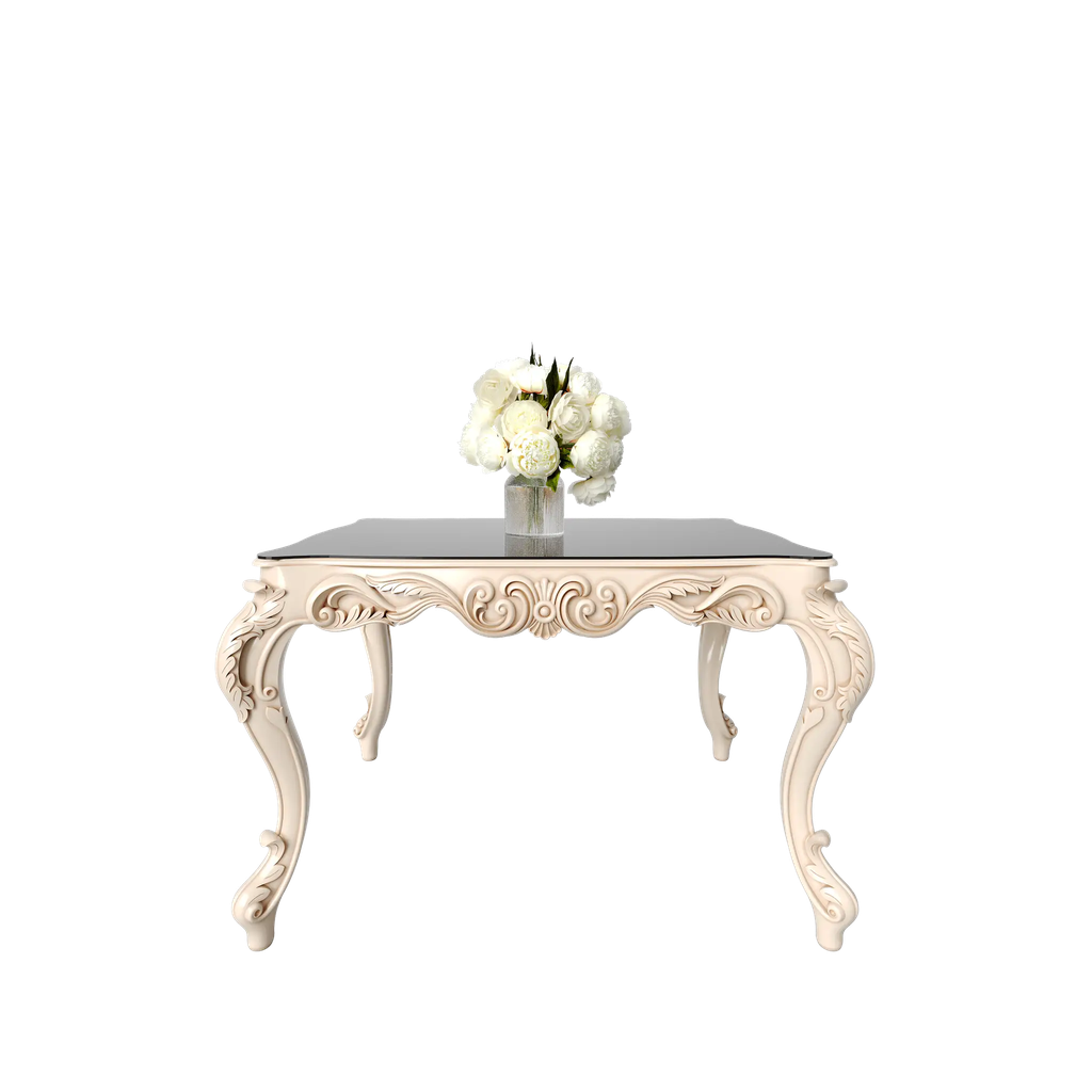 میز غذاخوری مستطیل روبینا 4 نفره صفحه mdf و شیشه