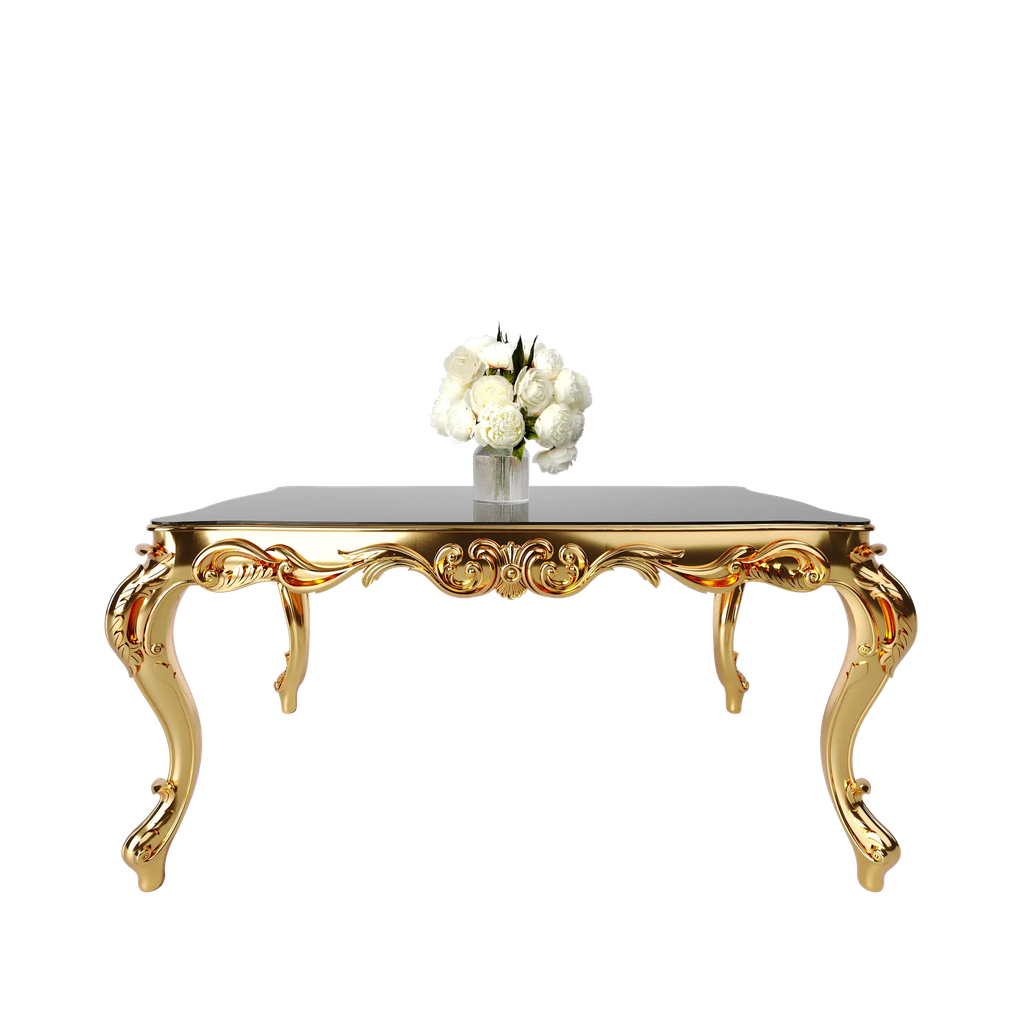 میز غذاخوری مستطیل روبینا 6 نفره صفحه mdf و شیشه