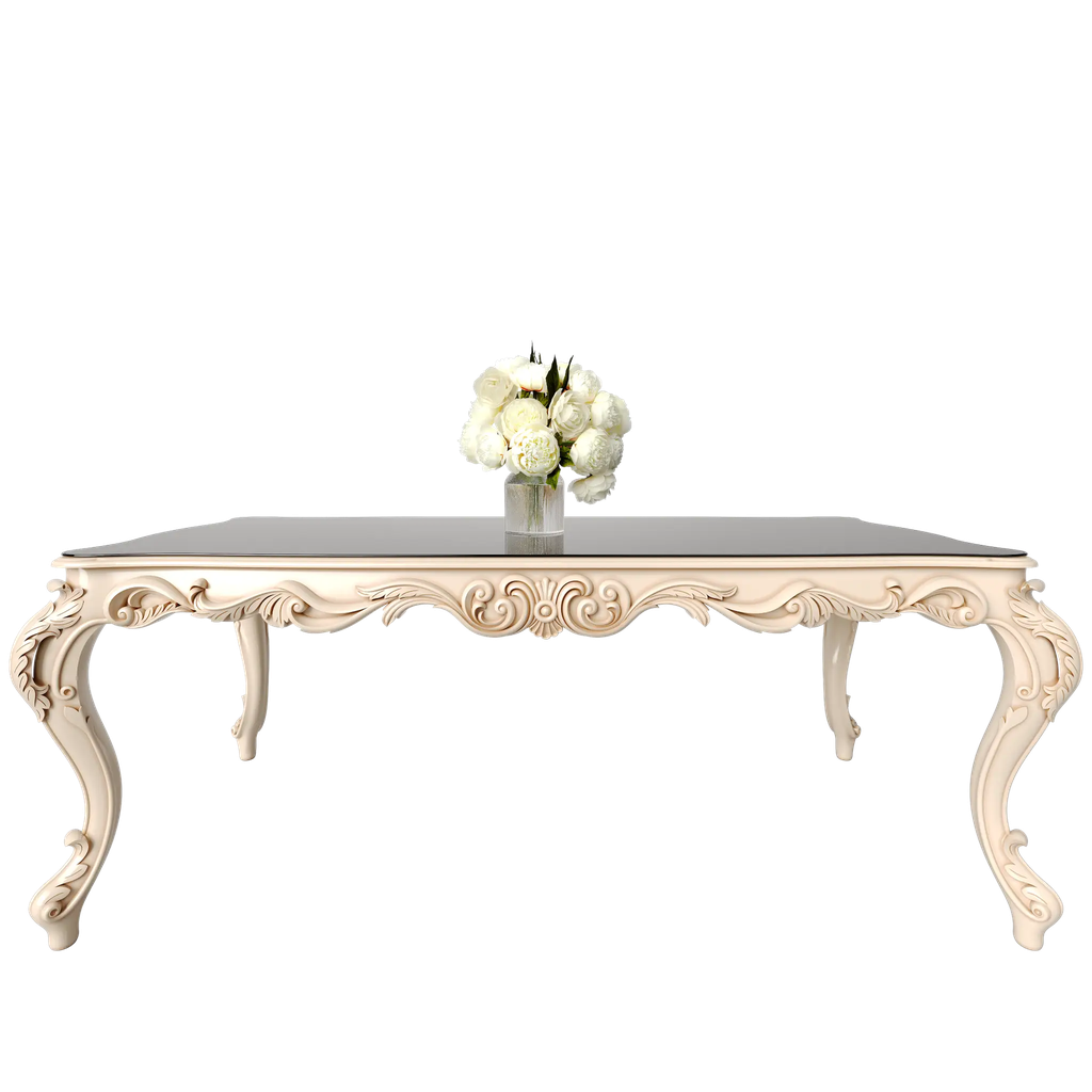 میز غذاخوری مستطیل روبینا 8 نفره صفحه mdf و شیشه