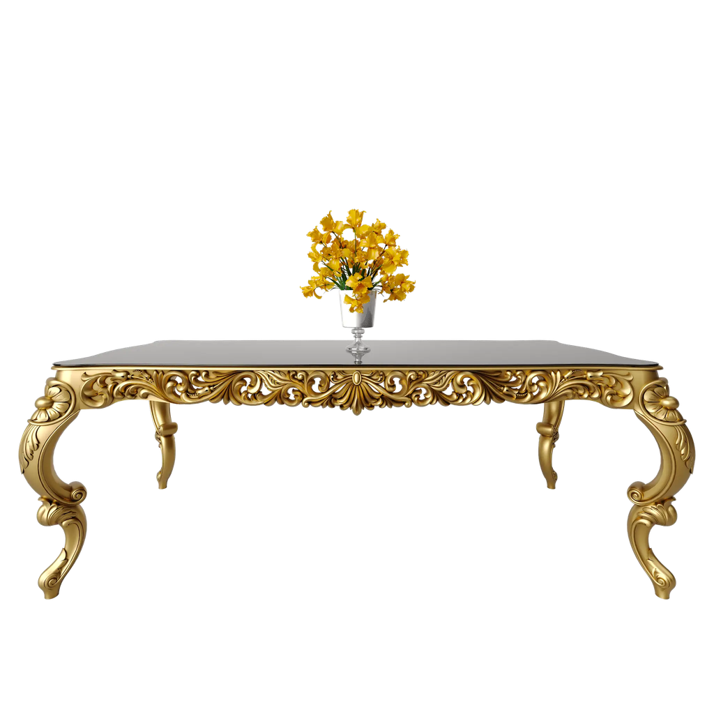 میز غذاخوری مستطیل آمور  8 نفره صفحه mdf و شیشه