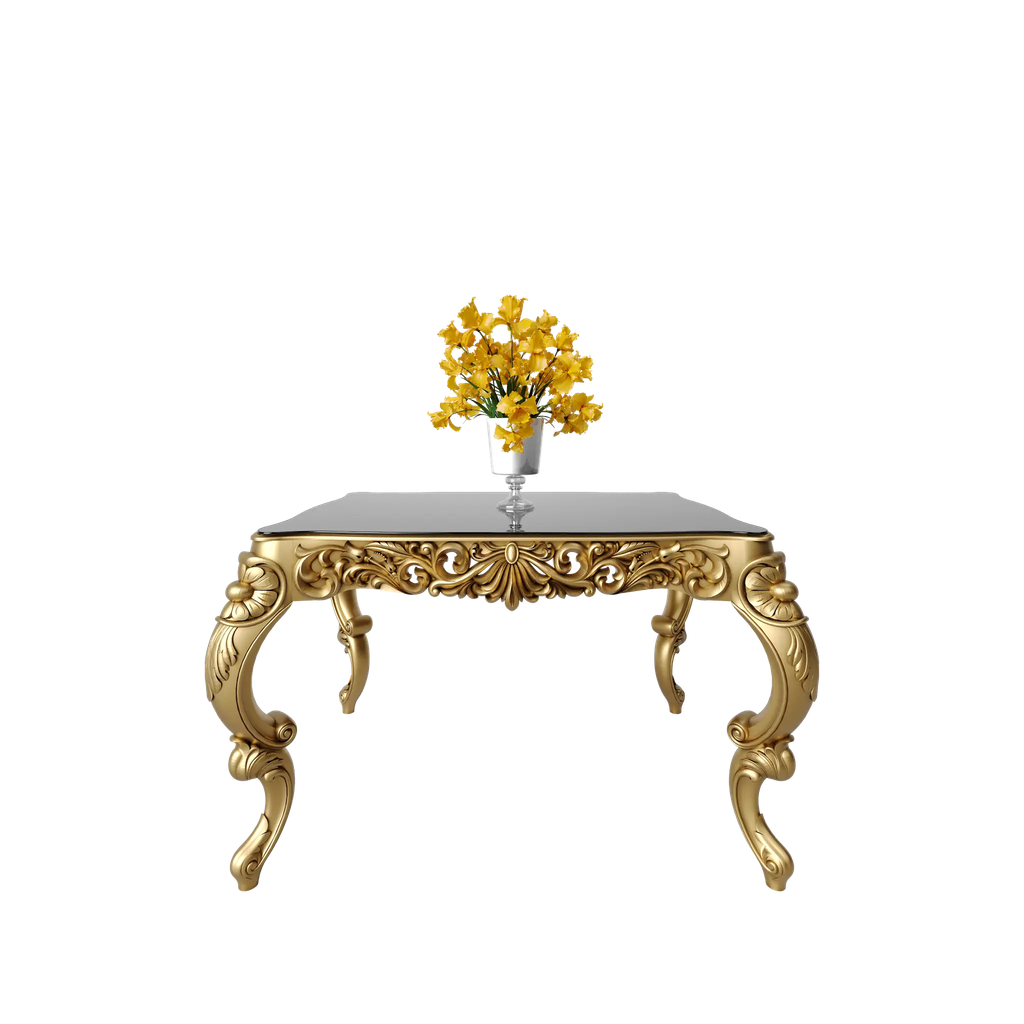 میز غذاخوری مستطیل آمور 4 نفره صفحه شیشه چاپی 8 میل