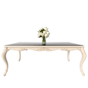 میز غذاخوری ماندگار نگار مستطیل 8 نفره صفحه شیشه چاپی 8 میل