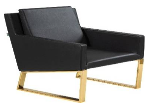 مبل یک نفره شیرازه 755 فریم آبکاری طلایی